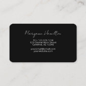 Monogram Elegant Modern Zwart Professioneel Visitekaartje (Achterkant)