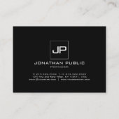 Monogram Elegant Modern Zwart Wit Sjabloon Visitekaartje (Achterkant)