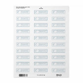 Monogram Elegant Navy Blauwe Rand Briefpapier Etiket (Full Sheet)