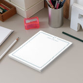 Monogram Elegant Navy Blauwe Rand Briefpapier Notitieblok