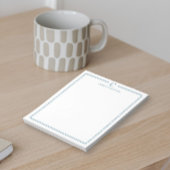 Monogram Elegant Navy Blauwe Rand Briefpapier Notitieblok