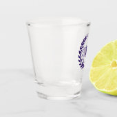 Monogram Elegant Navy Blue Laurel Wreatsic Classic Shot Glas (Links)