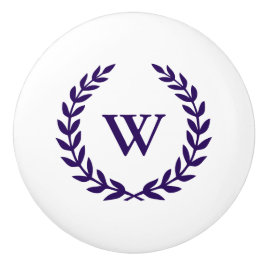 Monogram Elegant Navy Blue White Ceramic Knob Keramische Knop