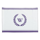 Monogram Elegant Navy Blue White Kussenslopen (Achterkant-Rechts)