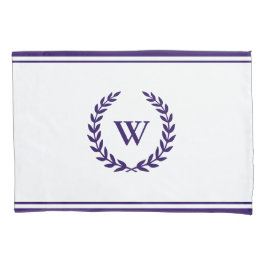 Monogram Elegant Navy Blue White Kussenslopen