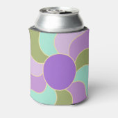 Monogram Elegant Paarse Groene Retro Zonnegolven Blikjeskoeler (Blikje Achterkant)