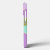 Monogram Elegant Paarse Groene Retro Zonnegolven Case-Mate iPhone Case (Achterkant / Links)