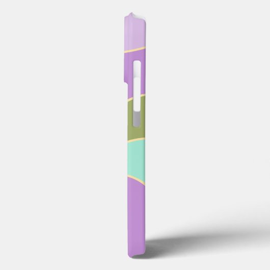 Monogram Elegant Paarse Groene Retro Zonnegolven Case-Mate iPhone Case (Achterkant / Links)