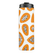 Monogram Elegant Papaya Patroon Thermosbeker (Voorkant)
