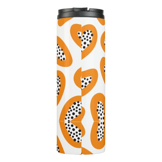 Monogram Elegant Papaya Patroon Thermosbeker (Achterkant)