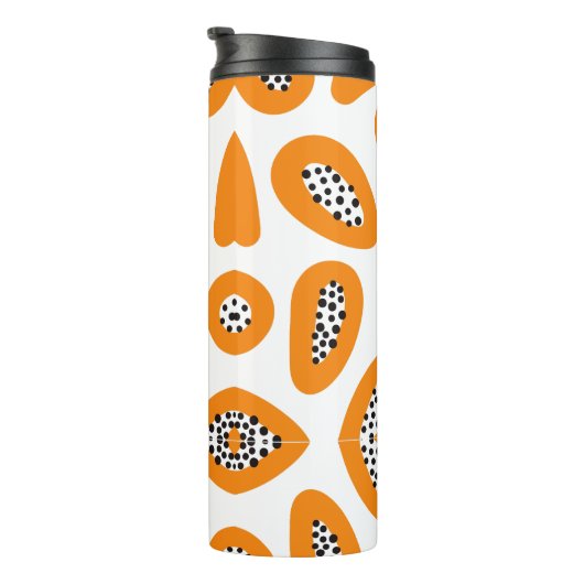 Monogram Elegant Papaya Patroon Thermosbeker (Geroteerd rechts)