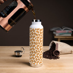 Monogram Elegant Papaya Patroon Waterfles