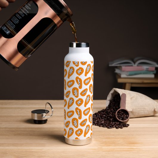 Monogram Elegant Papaya Patroon Waterfles (Koffie)