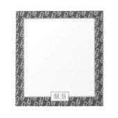 Monogram Elegant Paperclip zwart-wit Patroon Notitieblok (Voorkant)