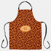 Monogram Elegant Pas Papaya Patroon aan Schort (Voorkant)