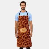 Monogram Elegant Pas Papaya Patroon aan Schort (Gedragen)