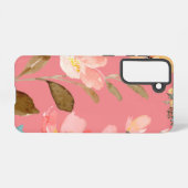 Monogram Elegant Pink Waterverf Samsung Galaxy Hoesje (Achterkant horizontaal)