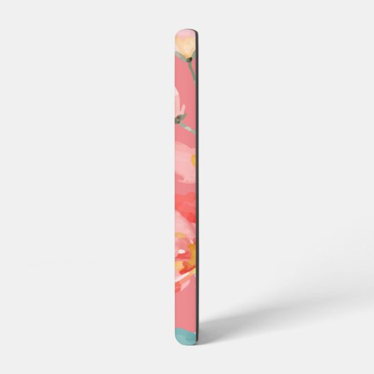 Monogram Elegant Pink Waterverf Samsung Galaxy Samsung Galaxy Hoesje (Linkerkant)