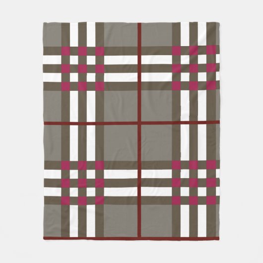 Monogram Elegant Plaid Fleece Deken (Voorkant)