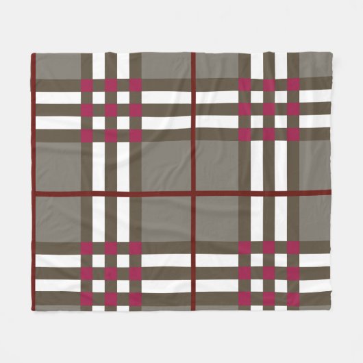 Monogram Elegant Plaid Fleece Deken (Voorkant (Horizontaal))