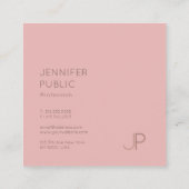 Monogram Elegant Plain Modern Trendy Design Luxe Vierkante Visitekaartje (Achterkant)