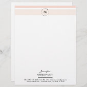 Monogram Elegant Professional Letterhead Briefhoofd (Voorkant / Achterkant)