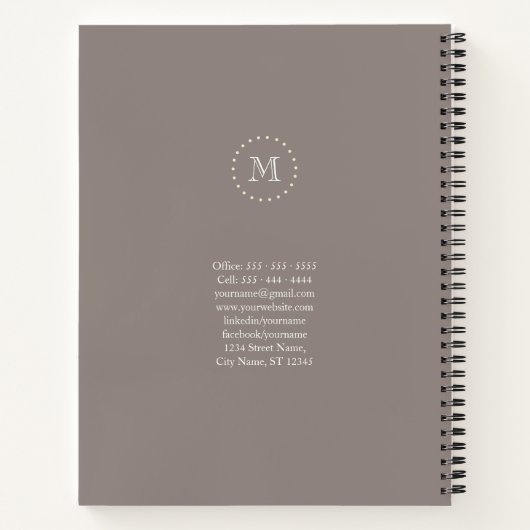 Monogram Elegant Professional Spiral Notitieboek (Achterkant)