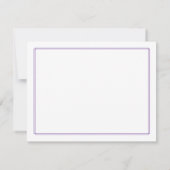 Monogram Elegant Purple Border Stationery Notitiekaartje (Achterkant)