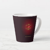 Monogram Elegant Red Damask Sjabloon Classic Latte Mok (Rechterhoek)