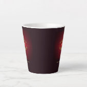 Monogram Elegant Red Damask Sjabloon Classic Latte Mok (Voorkant)
