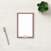 Monogram Elegant Red Drawing Pin Pattern Post-it® Notes (Kantoor)