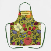 Monogram elegant retro patroon van vruchten l Olij Schort (Voorkant)