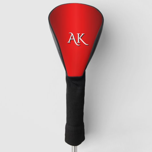 Monogram Elegant Rood Verlopend Golfheadcover (Voorkant)