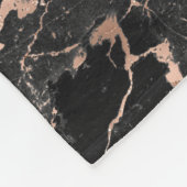 Monogram Elegant Roos Gold Black Marmer Fleece Deken (Hoek)