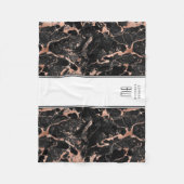 Monogram Elegant Roos Gold Black Marmer Fleece Deken (Voorkant)