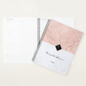 Monogram Elegant Roos Gold Grey Marble Planner (Display)