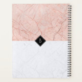 Monogram Elegant Roos Gold Grey Marble Planner (Achterkant)