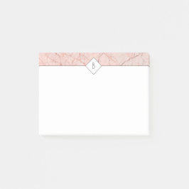 Monogram Elegant Roos Gold Marble Notes
