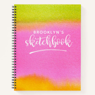 Monogram Elegant Roze Kunstenboek Notitieboek