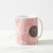 Monogram Elegant Roze Marmer Koffiemok (Voorkant rechts)