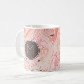 Monogram Elegant Roze Marmer Koffiemok (Voorkant links)
