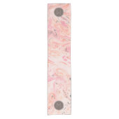 Monogram Elegant Roze Marmer Korte Tafelloper (Voorkant)