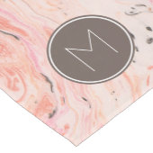 Monogram Elegant Roze Marmer Korte Tafelloper (Hoek)