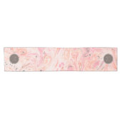 Monogram Elegant Roze Marmer Korte Tafelloper (Horizontaal)