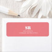 Monogram Elegant roze minimaal Etiket (Insitu)