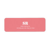 Monogram Elegant roze minimaal Etiket (Voorkant)