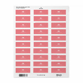 Monogram Elegant roze minimaal Etiket (Full Sheet)