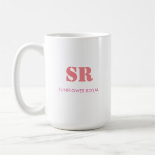 Monogram Elegant roze minimaal Koffiemok