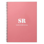Monogram Elegant roze minimaal Notitieboek (Voorkant)