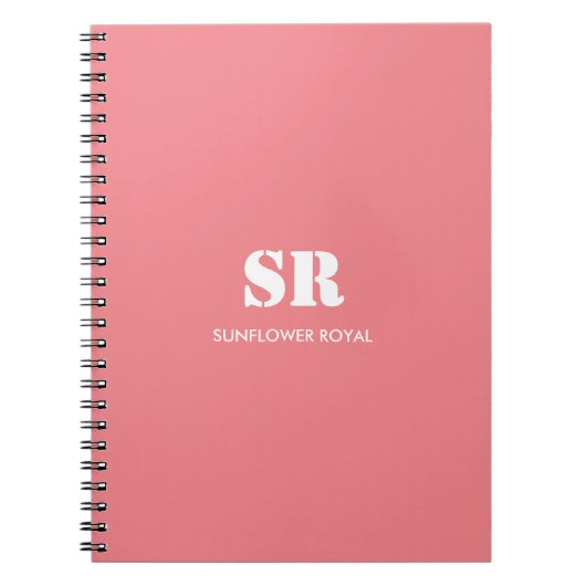 Monogram Elegant roze minimaal Notitieboek (Voorkant)